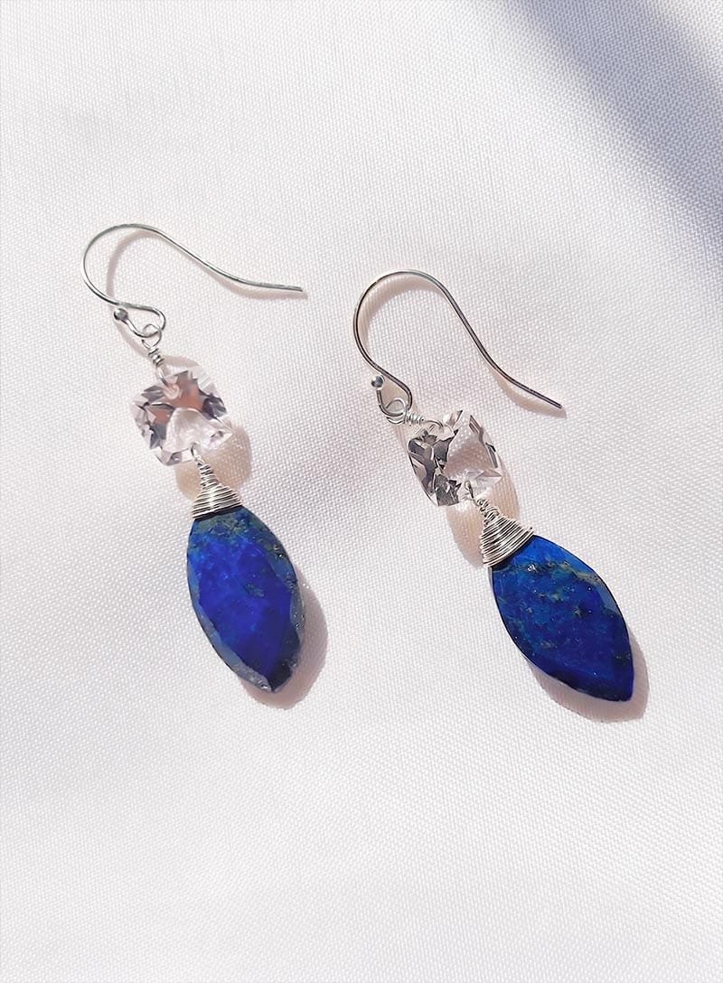 Aretes de Cuarzo y Lapislázuli