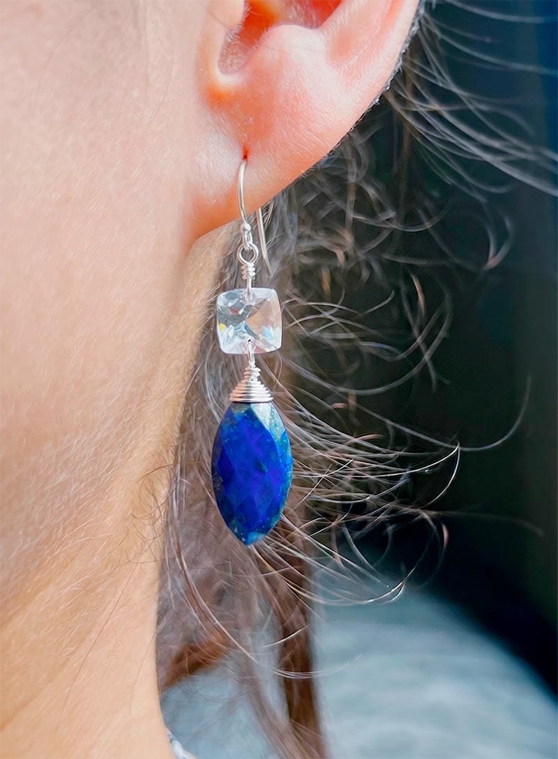 Aretes de Cuarzo y Lapislázuli