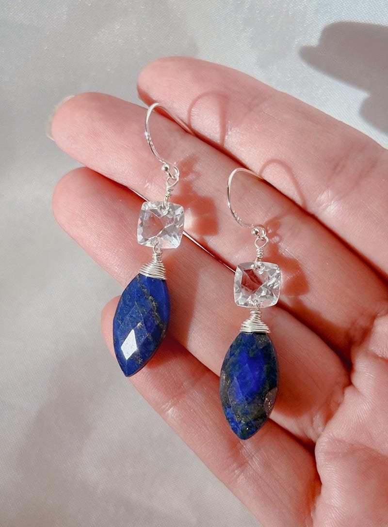 Aretes de Cuarzo y Lapislázuli